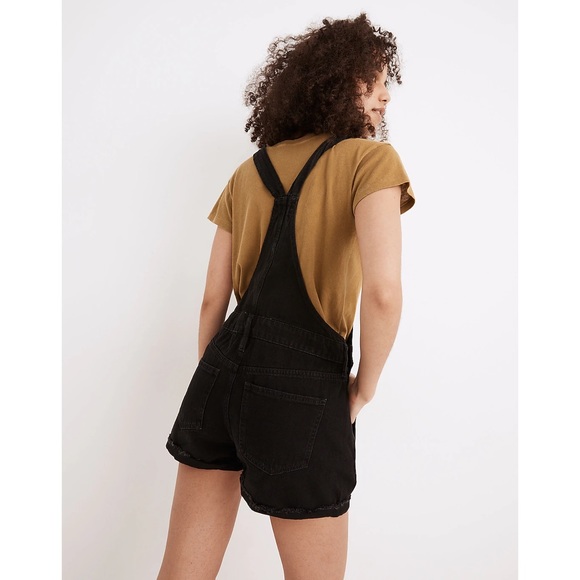 Madewell Adirondack Short Overalls in Washed Black Size S - Picture 4 of 4